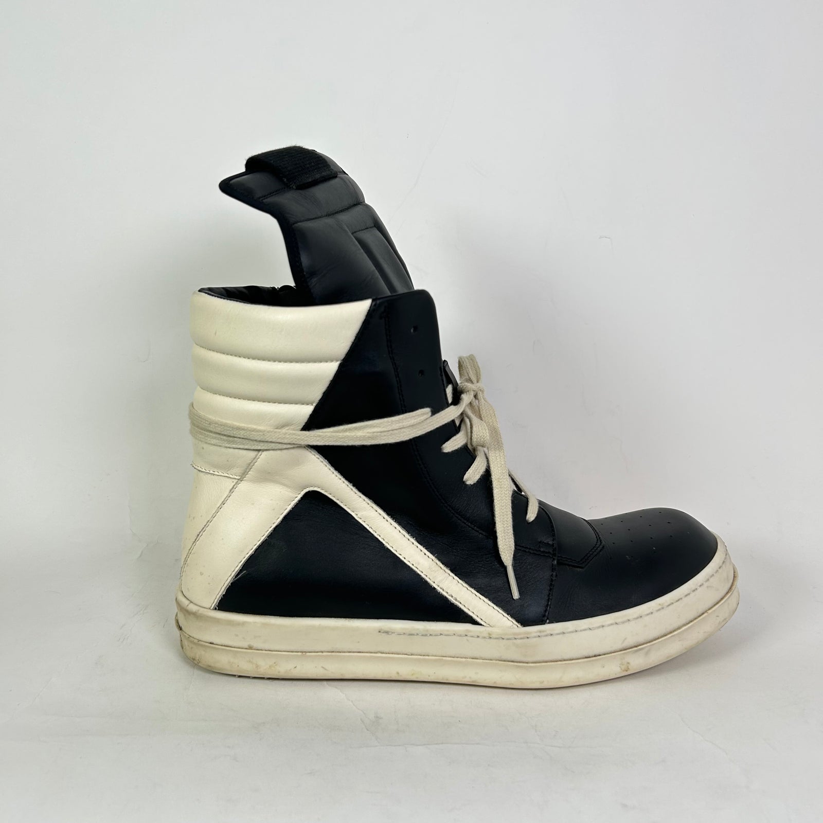 Rick Owens Black/Milk Geobaskets Size 45