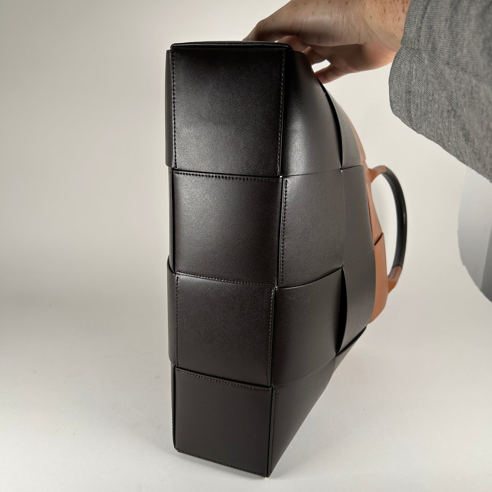 Bottega Veneta Two-Tone Brown Large Arco