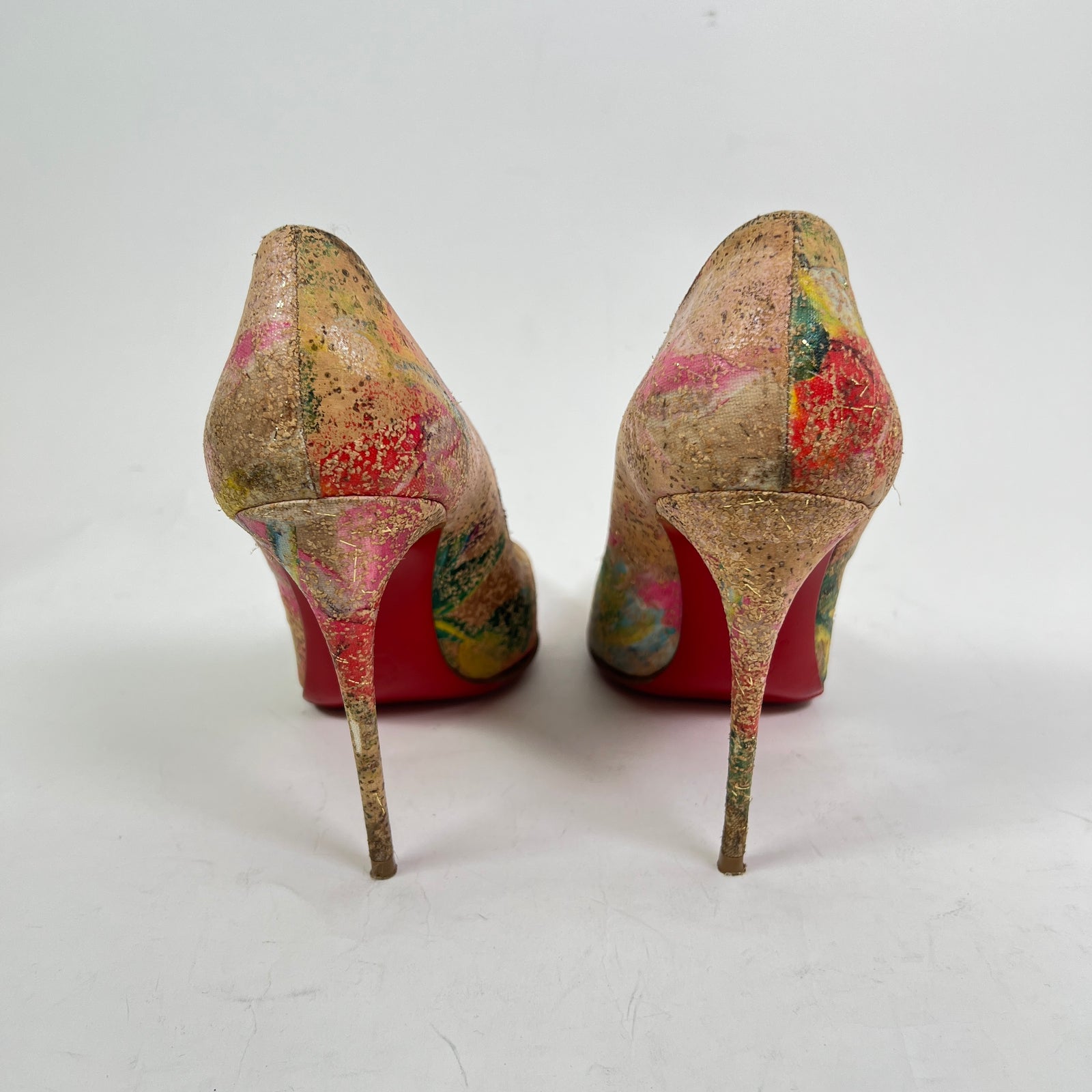 Christian Louboutin Blooming Cork Pigalle Follies 100 Heels