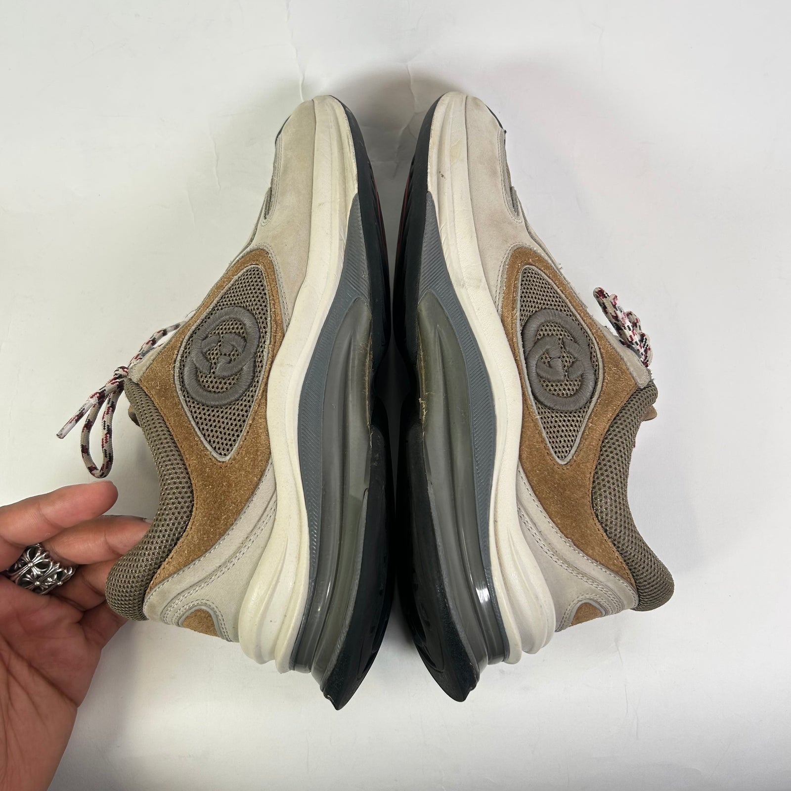 Gucci Gray/Brown Interlocking G Runners Size GG 39.5