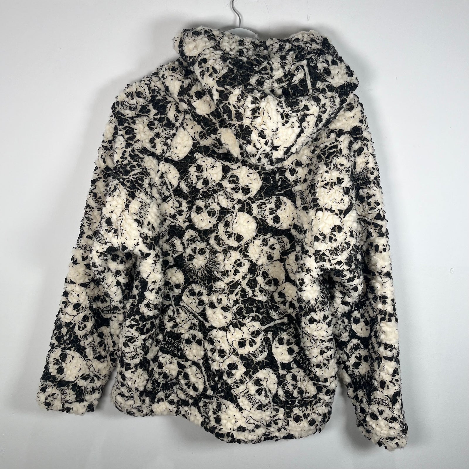 ERL White Skull Wool Fur Hoodie Size S