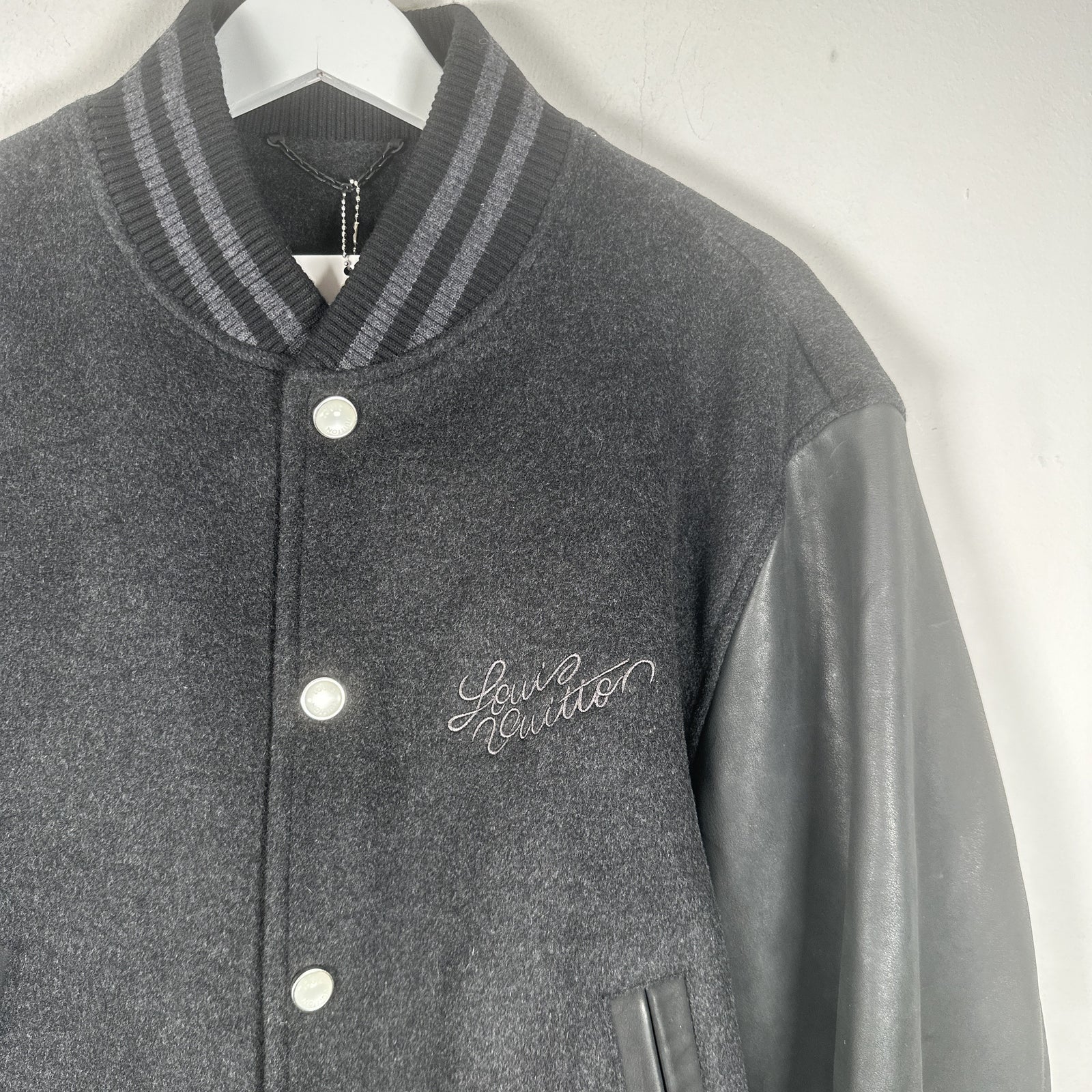 Louis Vuitton Wool Emboriderd Logo Varsity Jacket Size 52