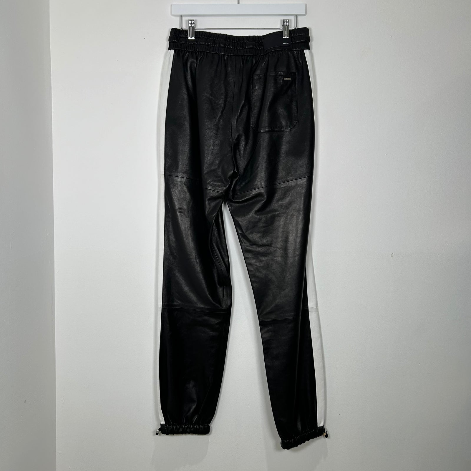 Amiri 'AM' Logo Leather Jogger Pants Size L