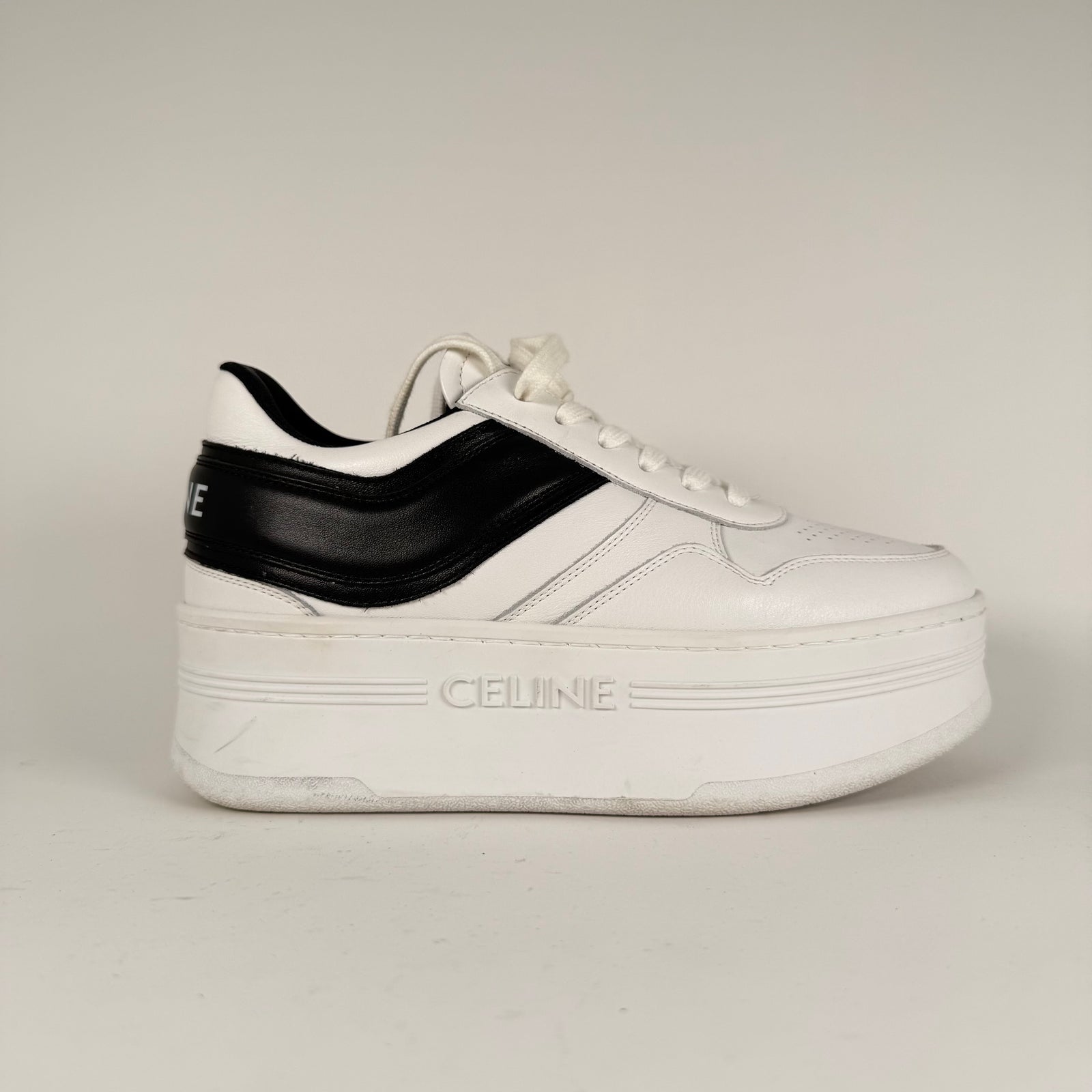 Celine White & Black Platform Sneakers Size 37