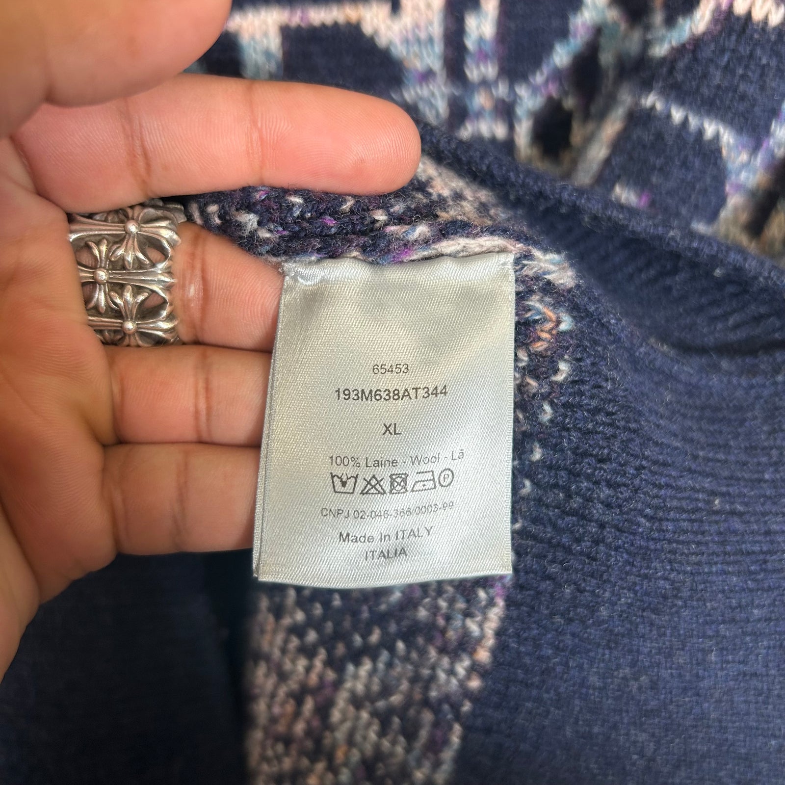 Dior Navy Oblique Knit Sweater Size XL