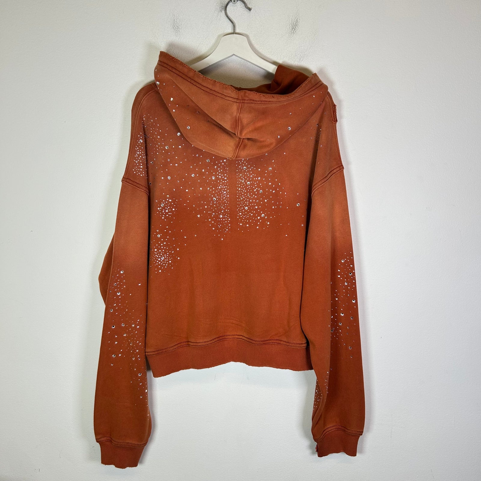 Vale Orange Valley Dreams Classico Rhinestone Zip-Up Hoodie