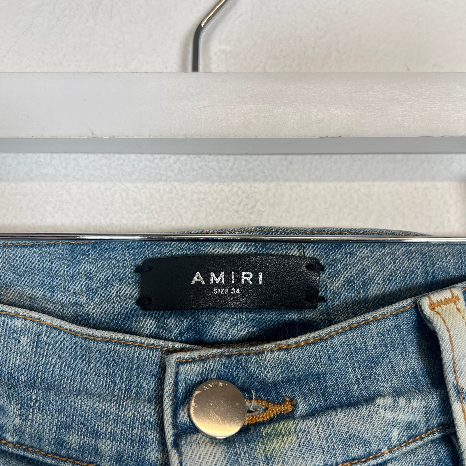 Amiri Paisley Print Lightwash Skinny Jeans Size 34