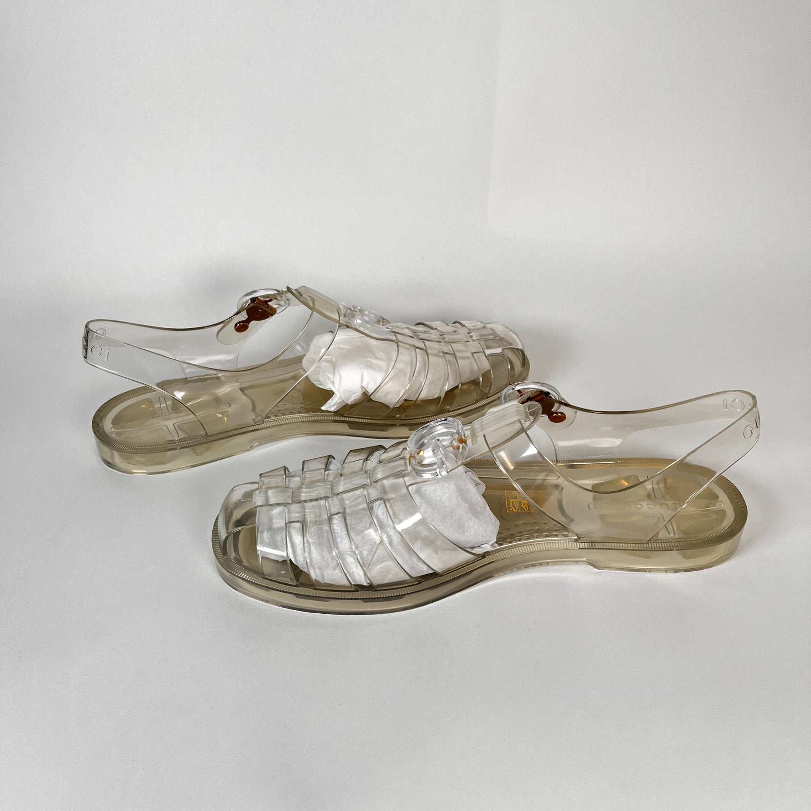 Gucci GG Transparent Fisherman Sandal Size 9