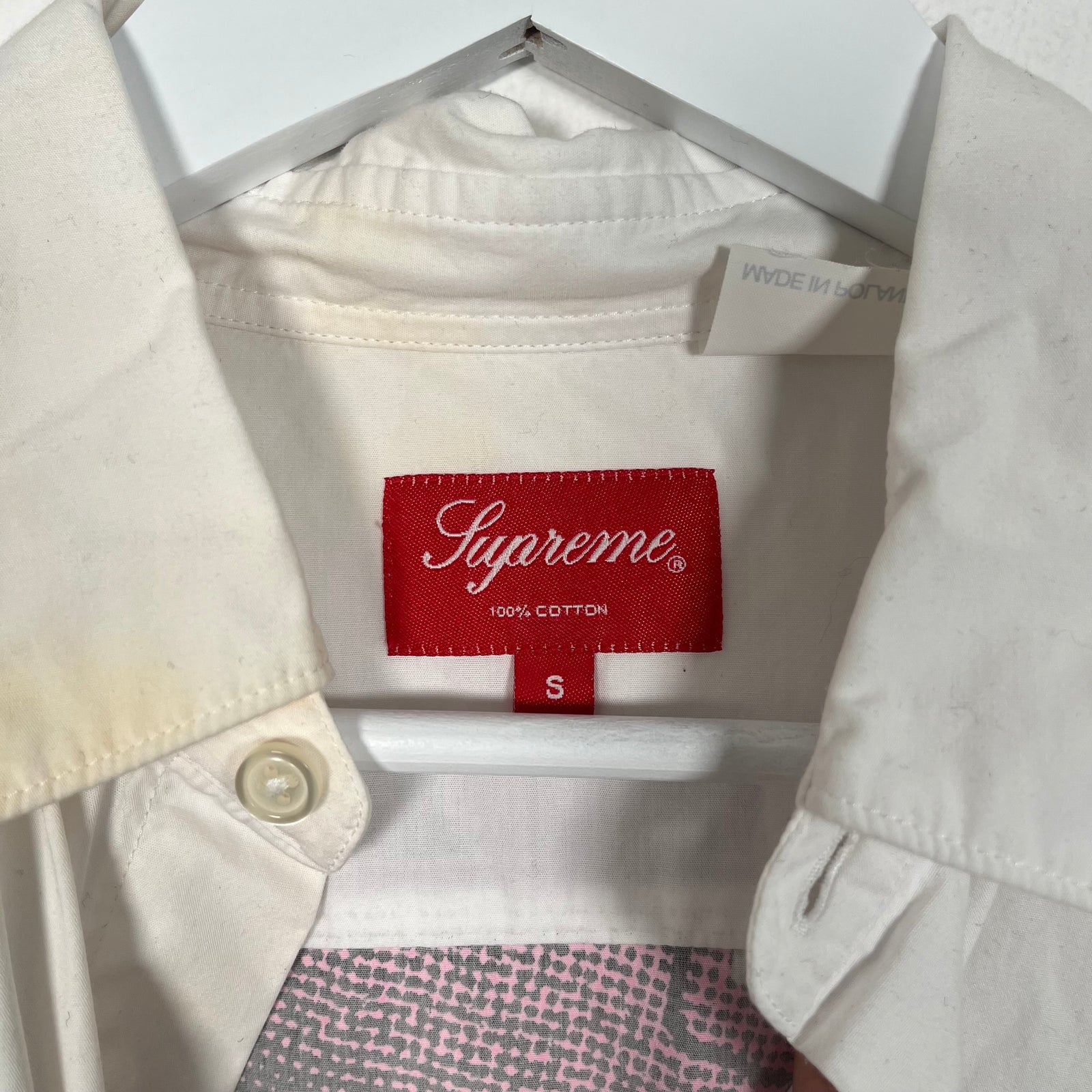 Supreme x Nate Lowman White Button-Up Shirt Size S