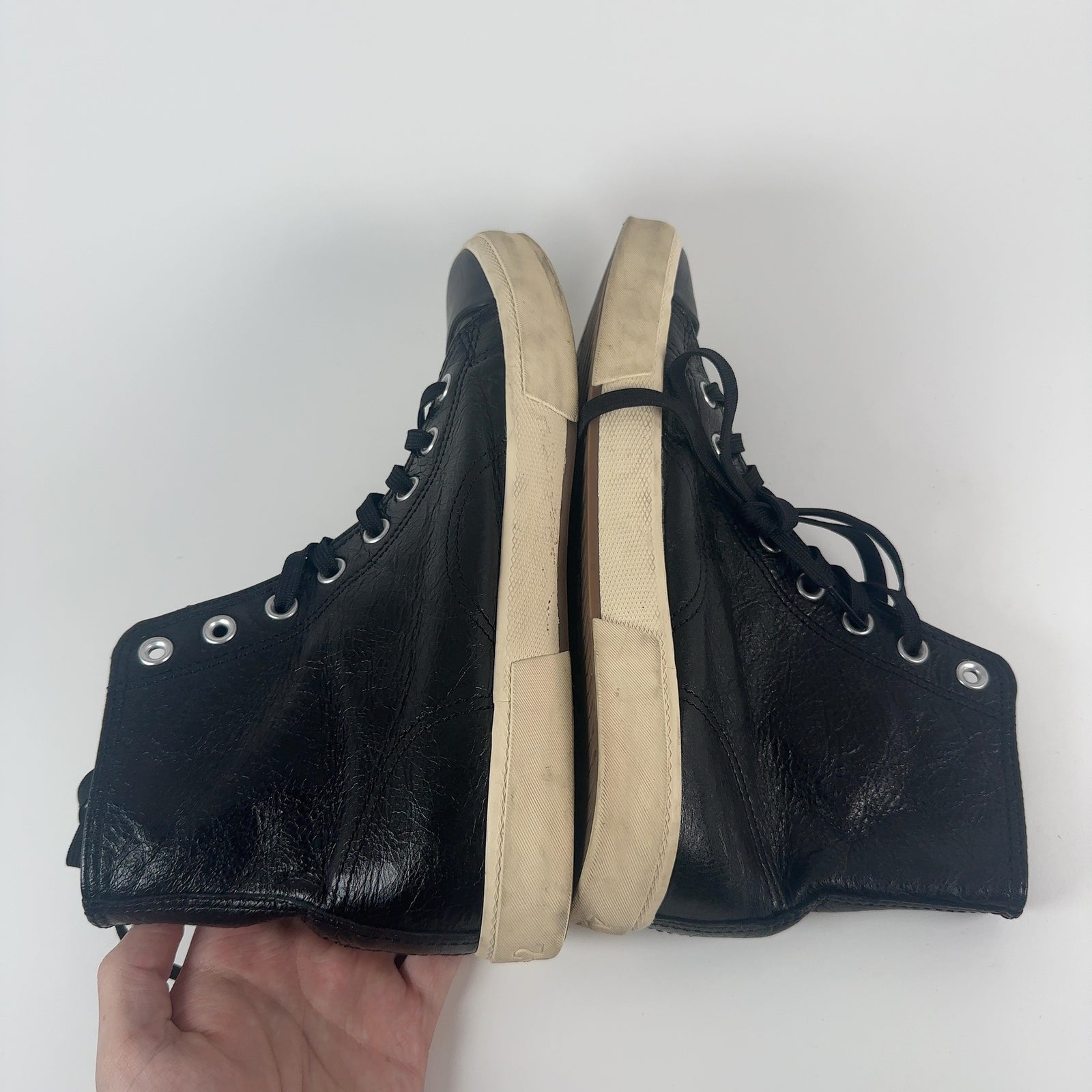 Balenciaga Paris Black Leather Hightop Sneaker