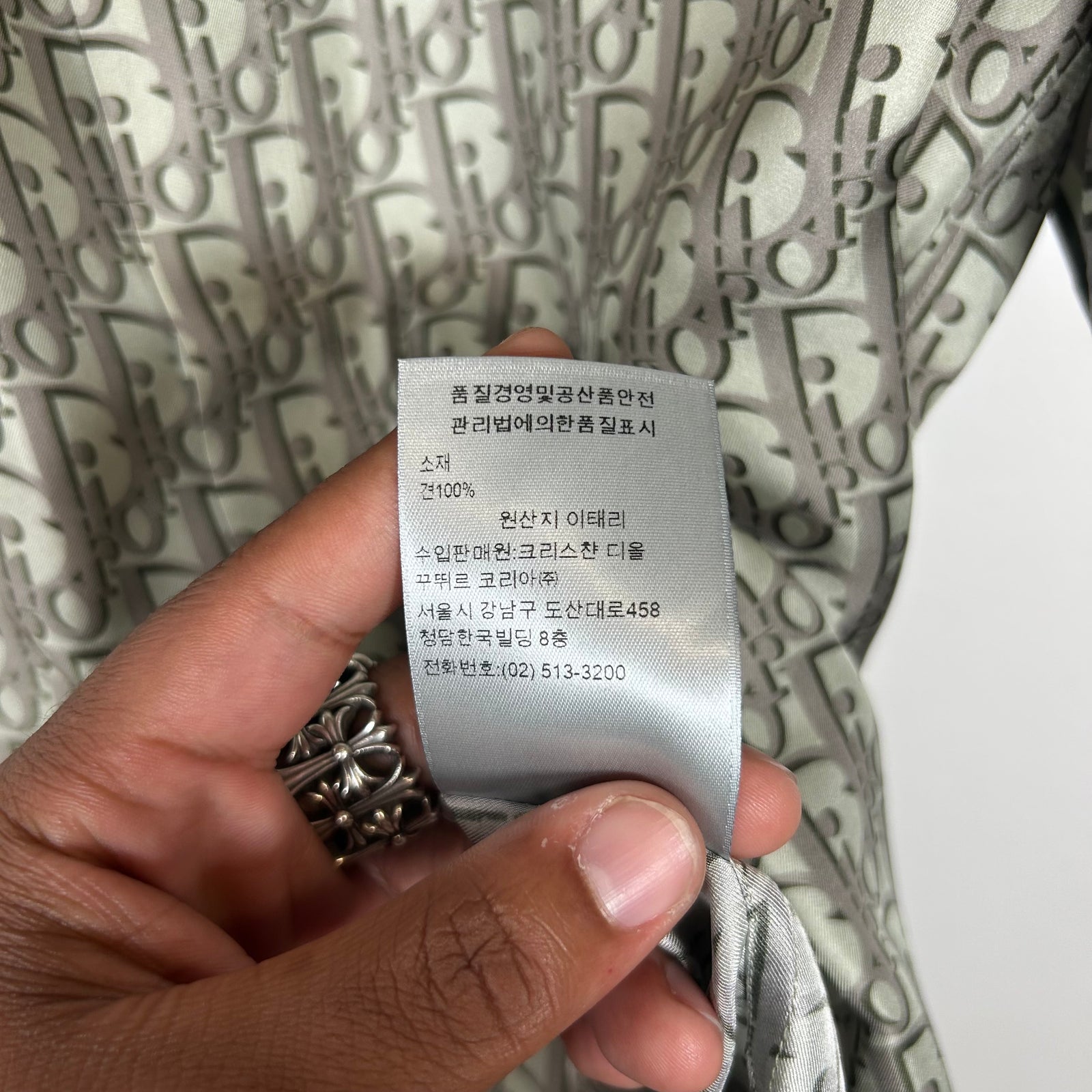 Dior Green Oblique Silk Shirt Size M