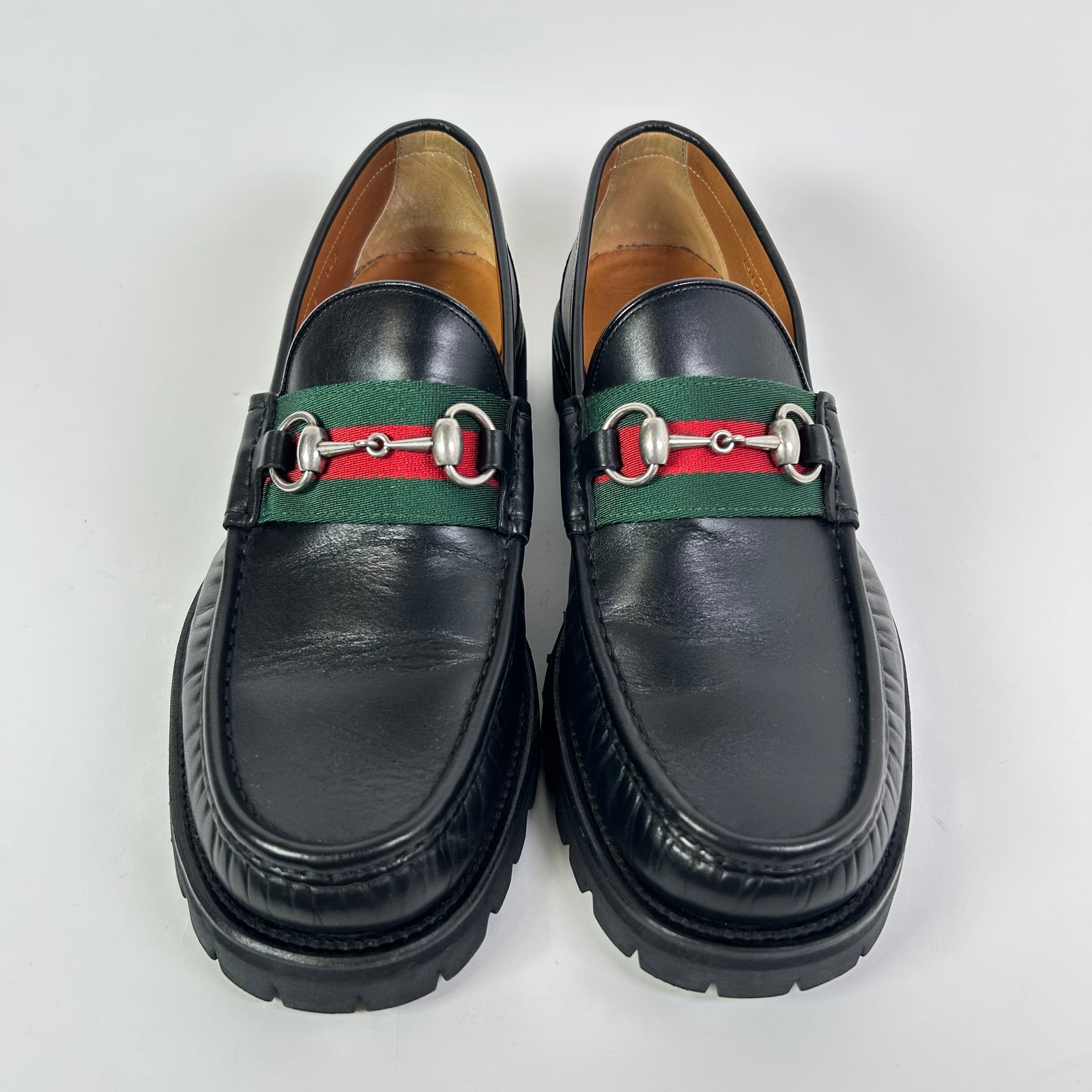 Gucci Horsebit Web Lug Sole Loafers