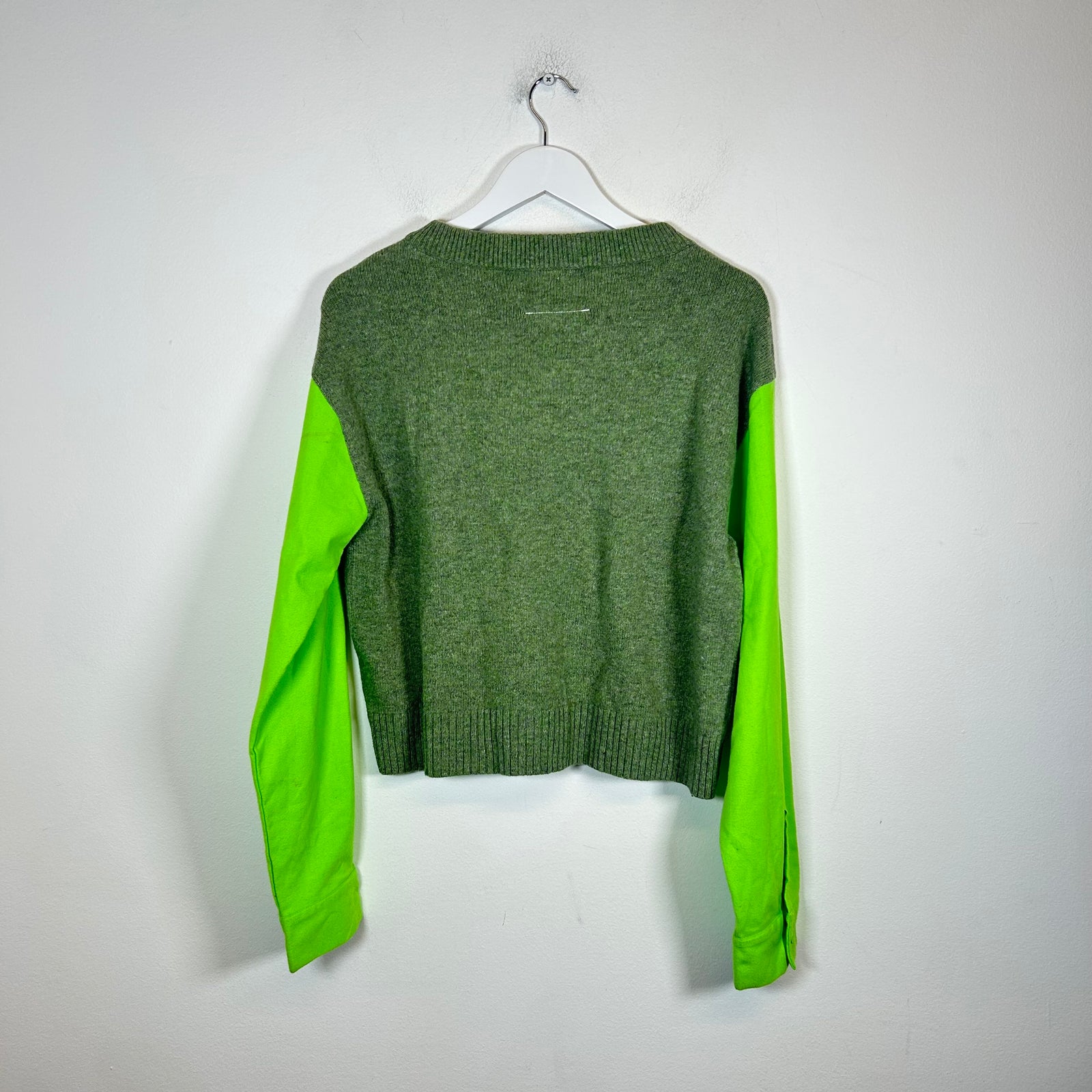 MM6 Green/Neon Cropped Sweater Size L