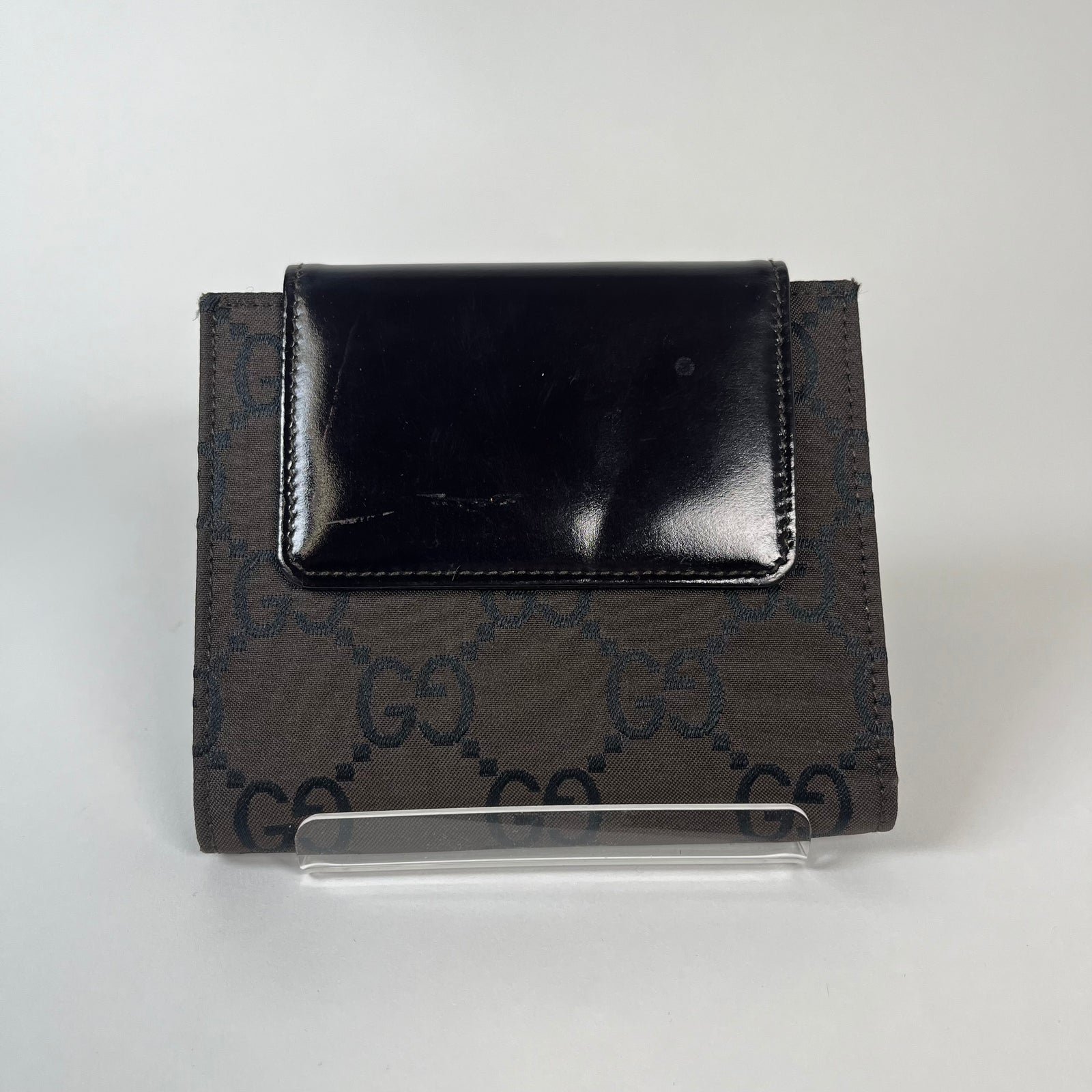 Gucci Brown GG Monogram Nylon Bifold Waller