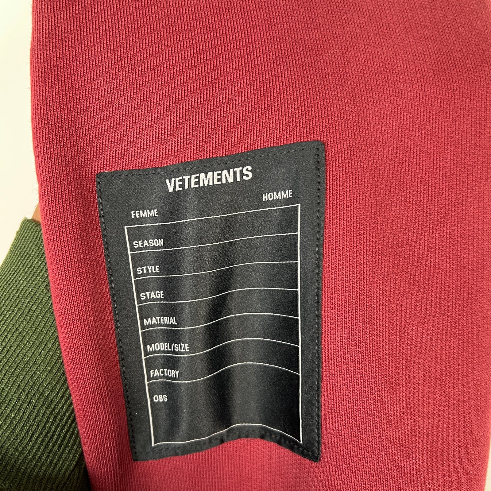 Vetements Burgundy AW21 Written Logo Hoodie Size S