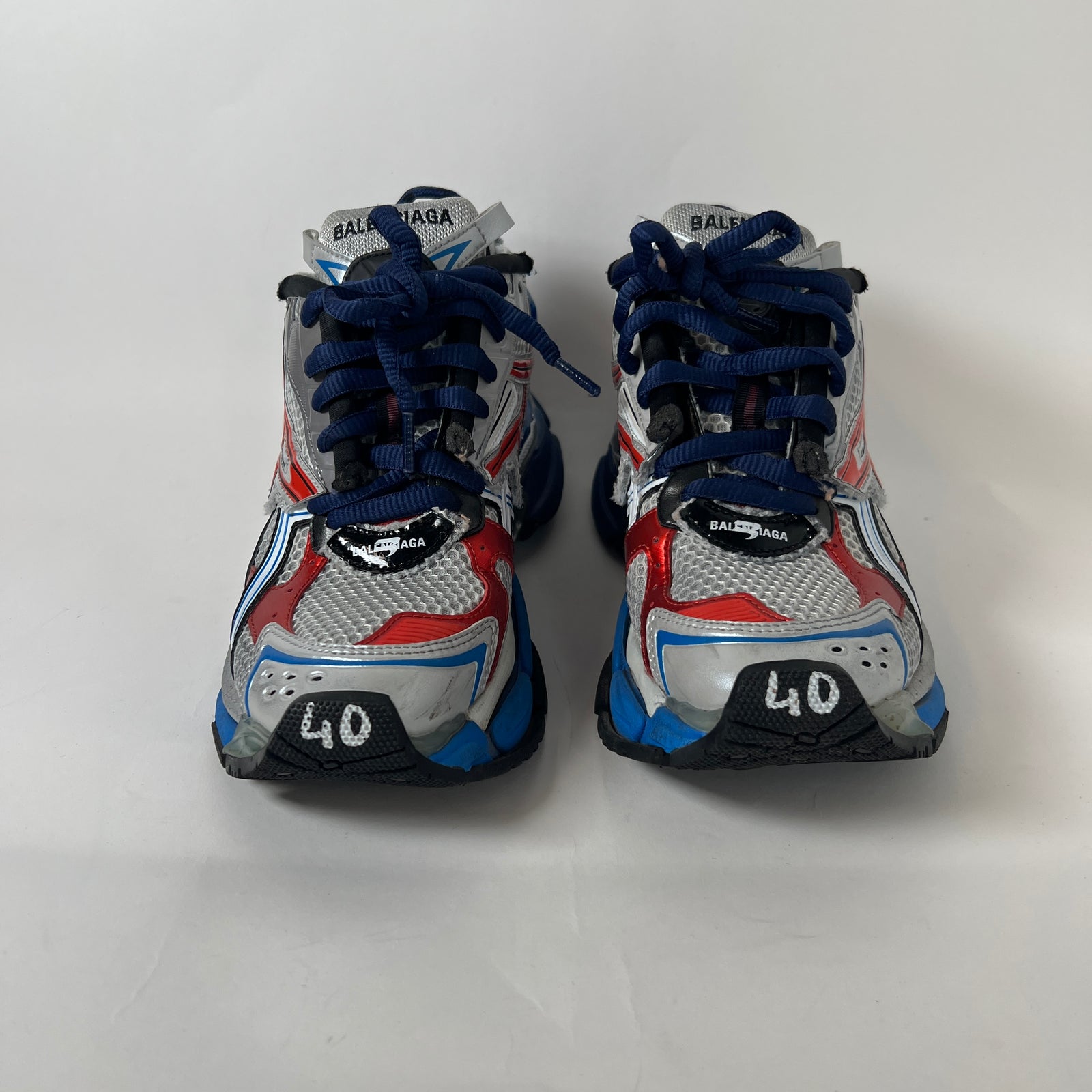 Balenciaga Red/Blue Runner Sneakers Size 40