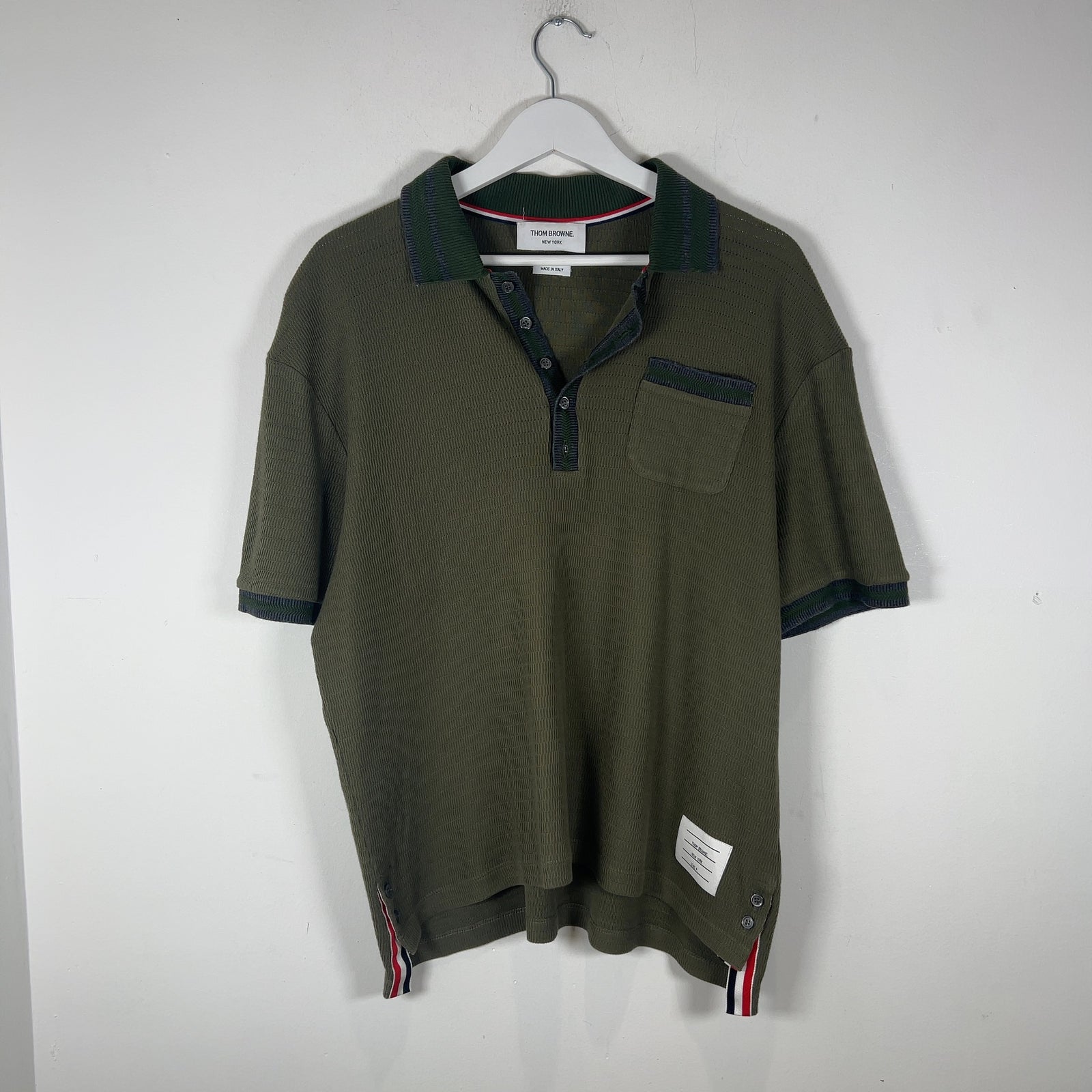 Thom Browne Striped Knit Polo