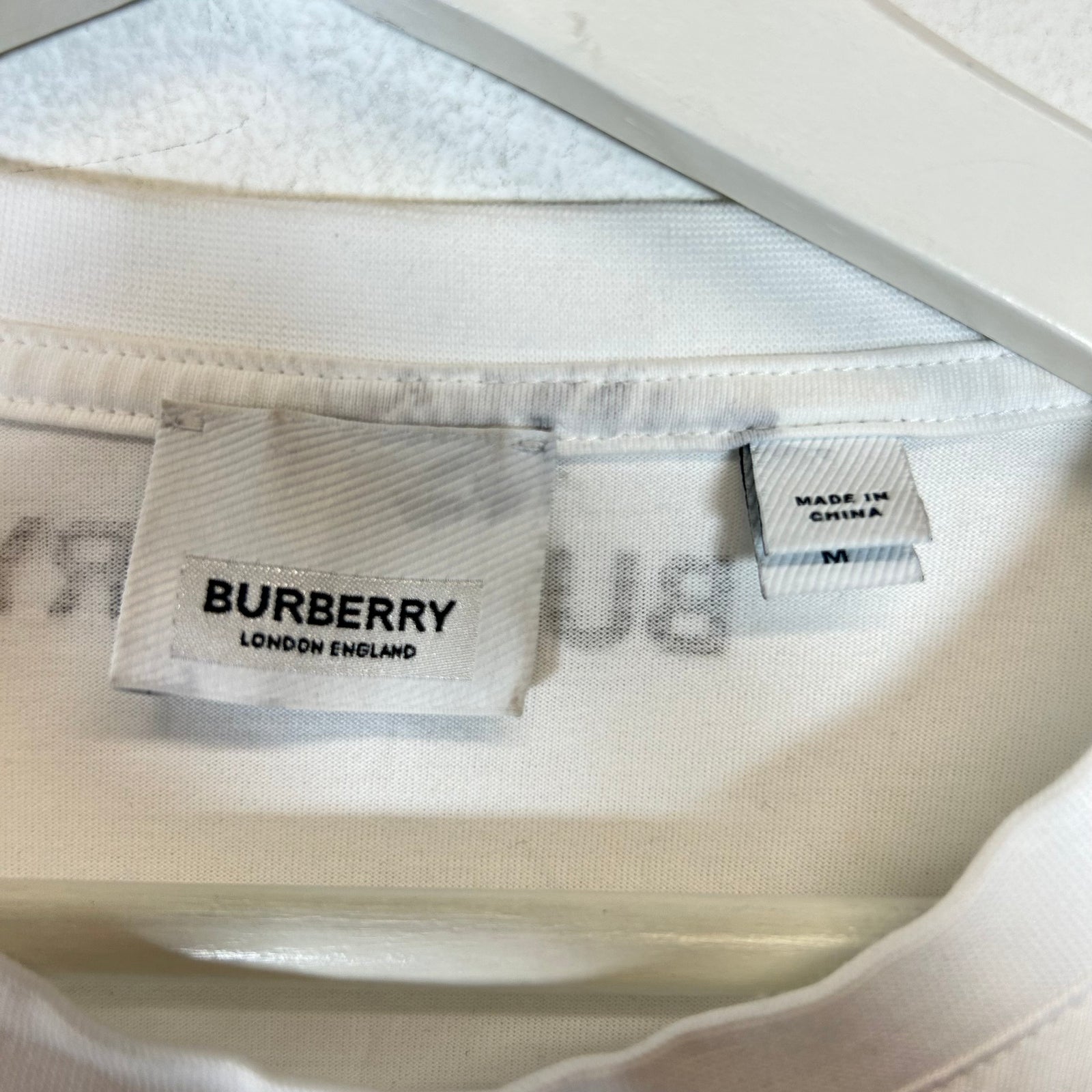Burberry White Monster Patch T-shirt Size M