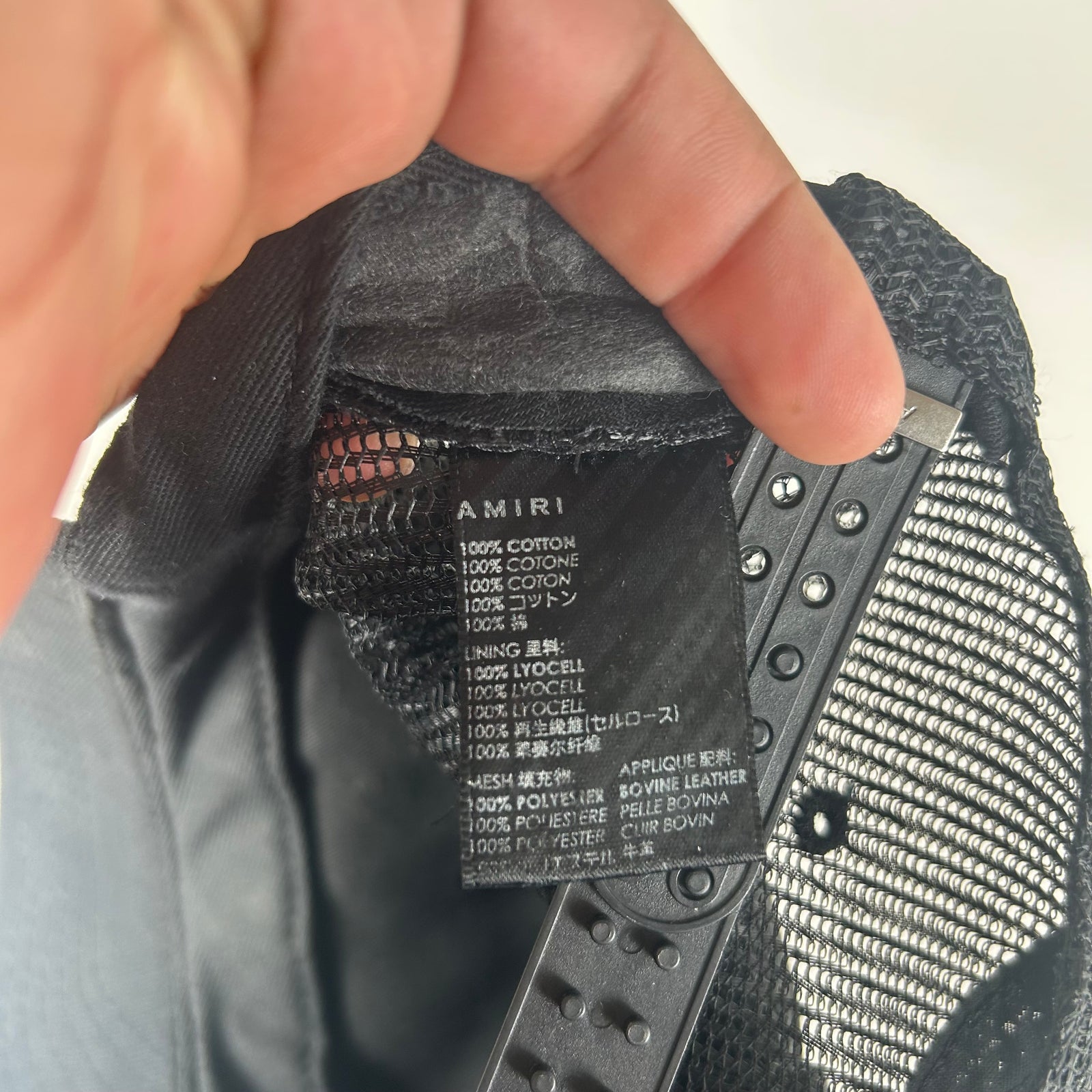 Amiri 3 Star Black Trucker Hat