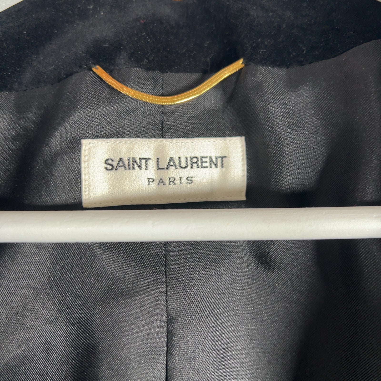 Saint Laurent FW16 Double Breasted Velour Short Blazer Jacket Size S