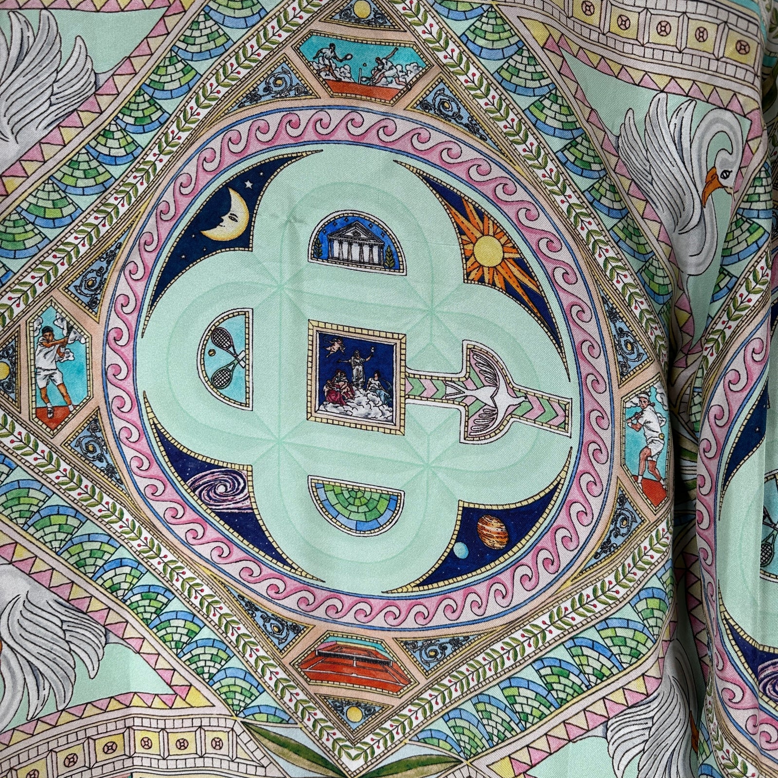 Casablanca Painted Glass Button-Up Silk Shirt Size S