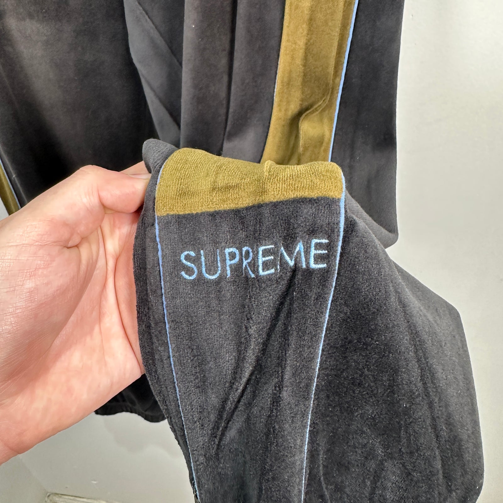 Supreme Color Block Velour Sweatpants Size L