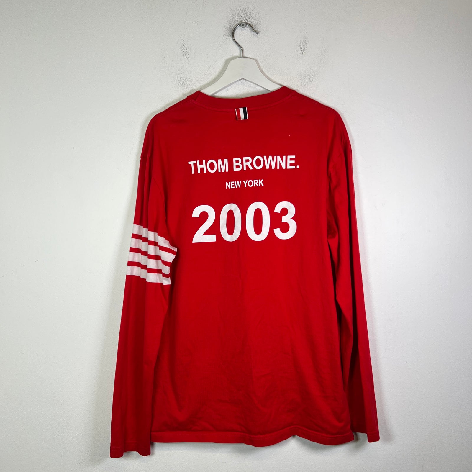 Thom Browne Red 2003 4 Bar Striped Long-Sleeve T-Shirt Size 5