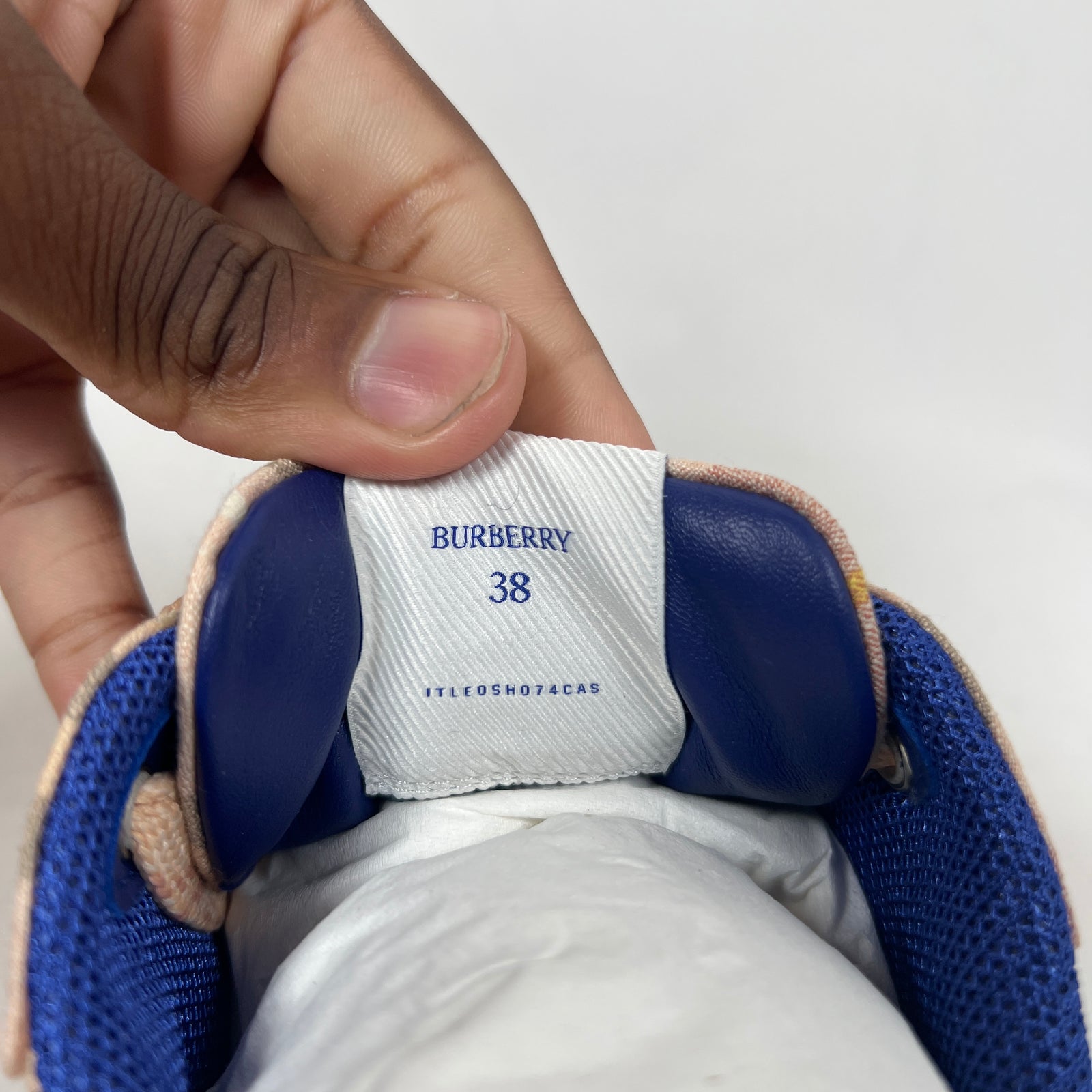 Burberry Pink Check Terrace Sneaker Size 38