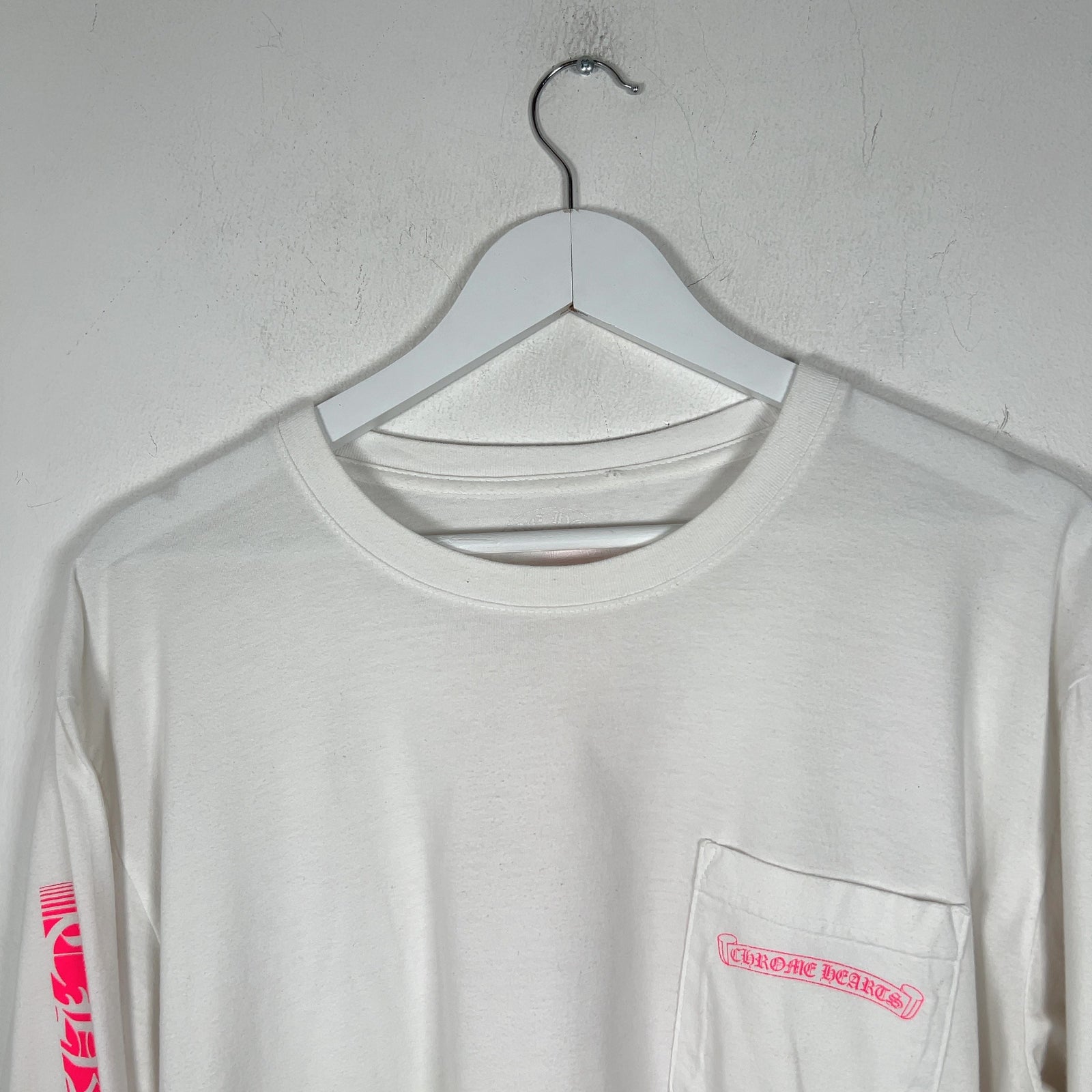 Chrome Hearts Pink Spell Out Logo Bar Longsleeve