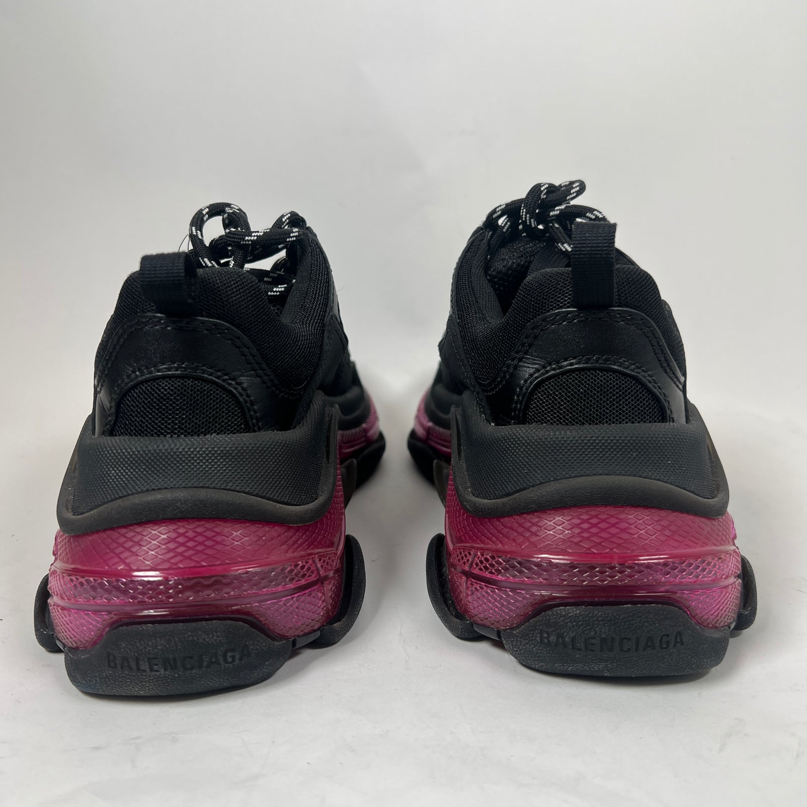 Balenciaga Black/Pink Triple S Sneaker Size 38