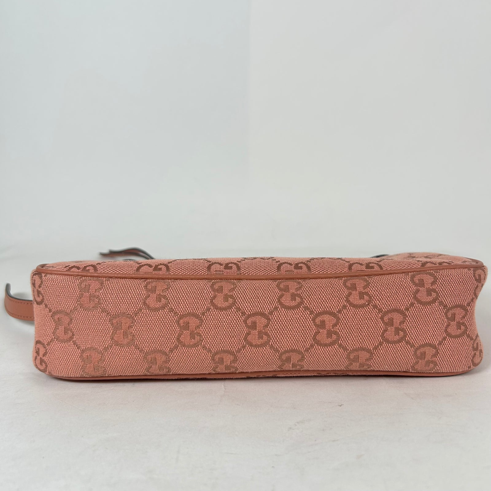 Gucci Pink Small GG Ophidia Canvas Shoulder Bag