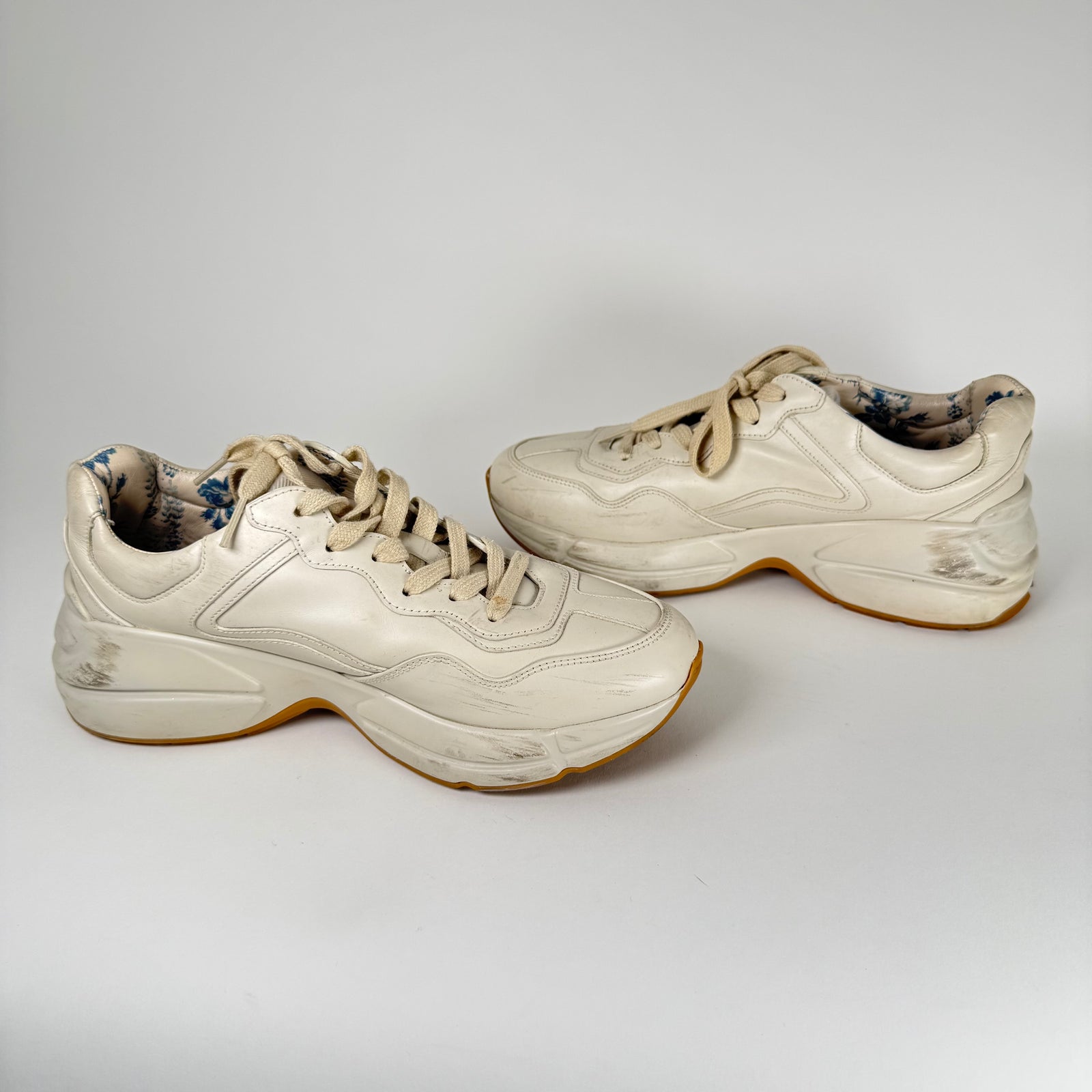 Gucci Rainbow Logo Cream Rython Sneaker Size GG 8.5