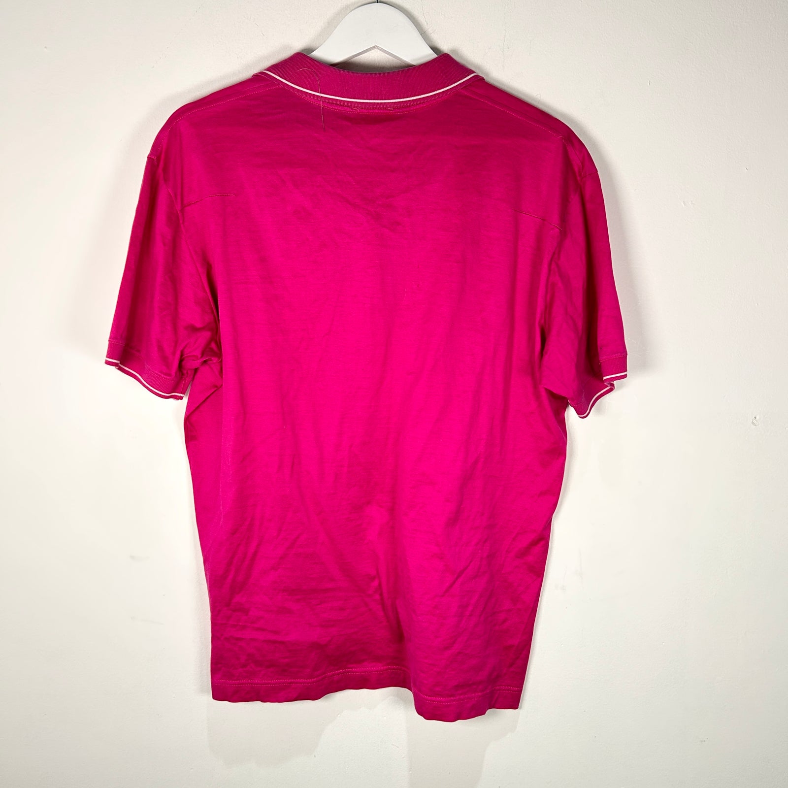 Dior Pink Cursive Logo Polo Shirt Size L