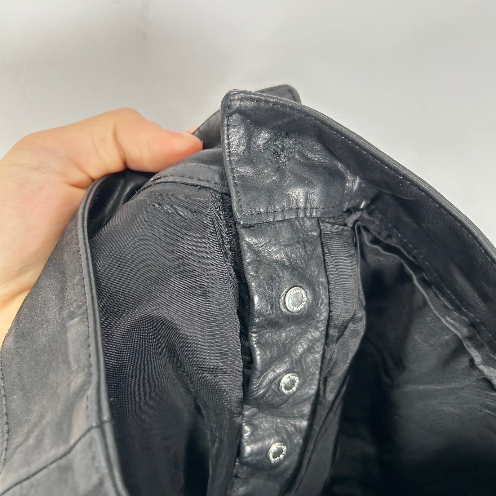 Rick Owens Black Calf Leather Tyrone F/W 22 Strobe Pants Size 46
