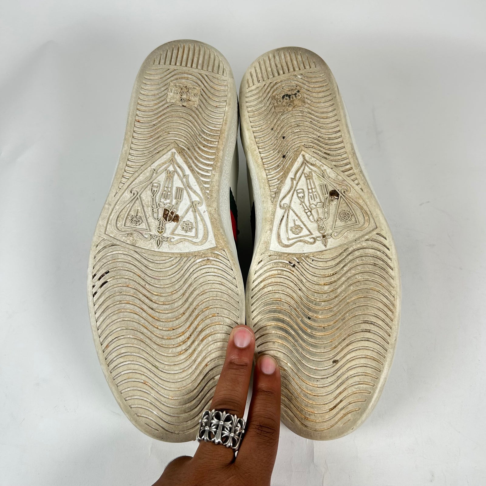 Gucci White Web Ace Sneaker Size GG 9