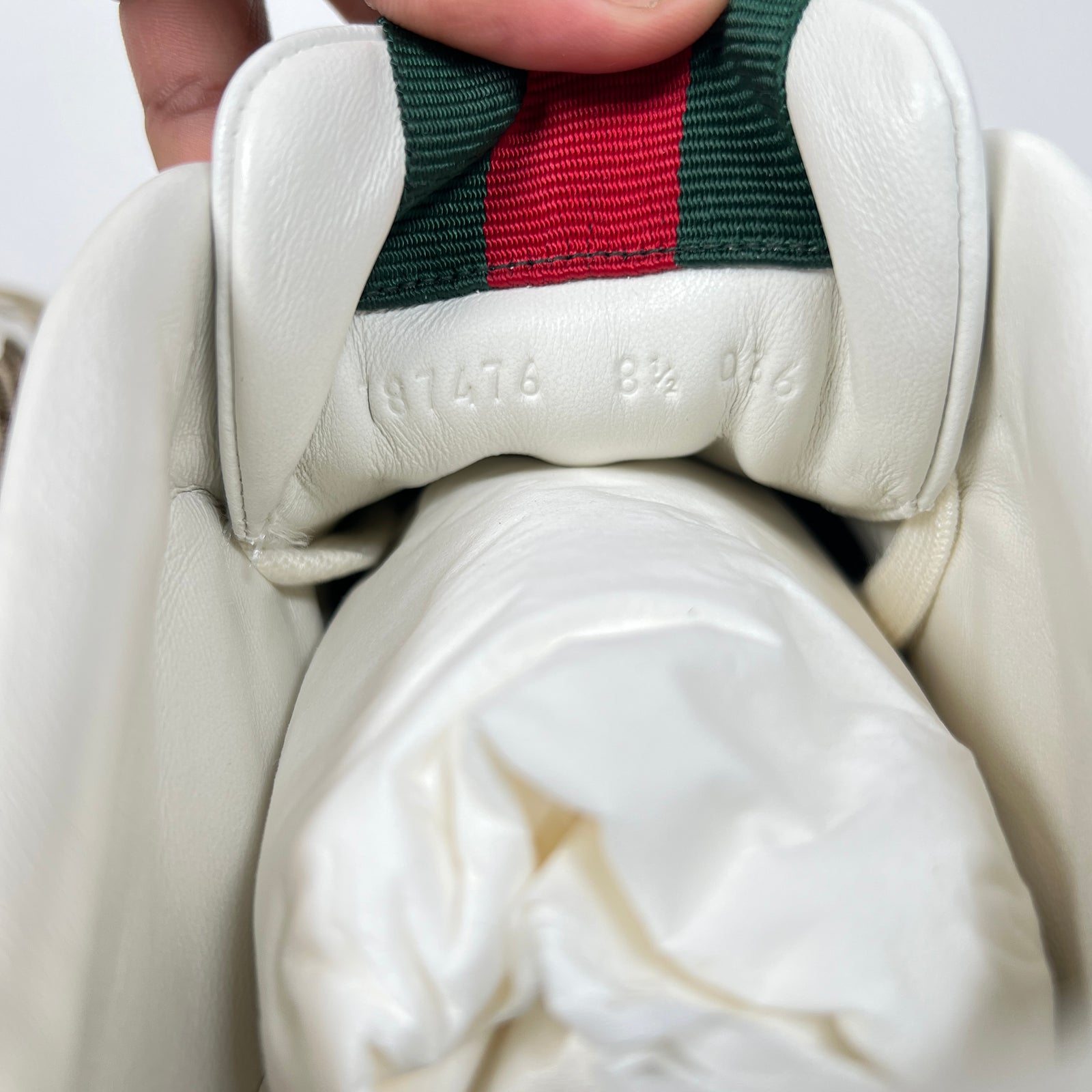 Gucci White/Beige GG Re-Web Sneaker Size GG 8.5