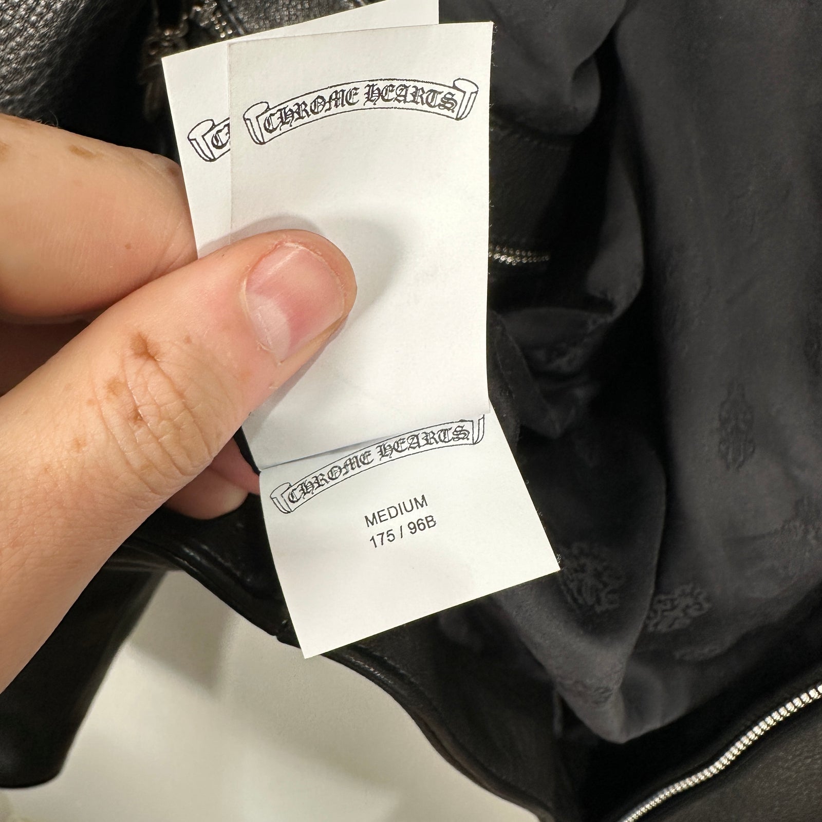 Chrome Hearts Single Riders Cemetery Leather Jacket Size M