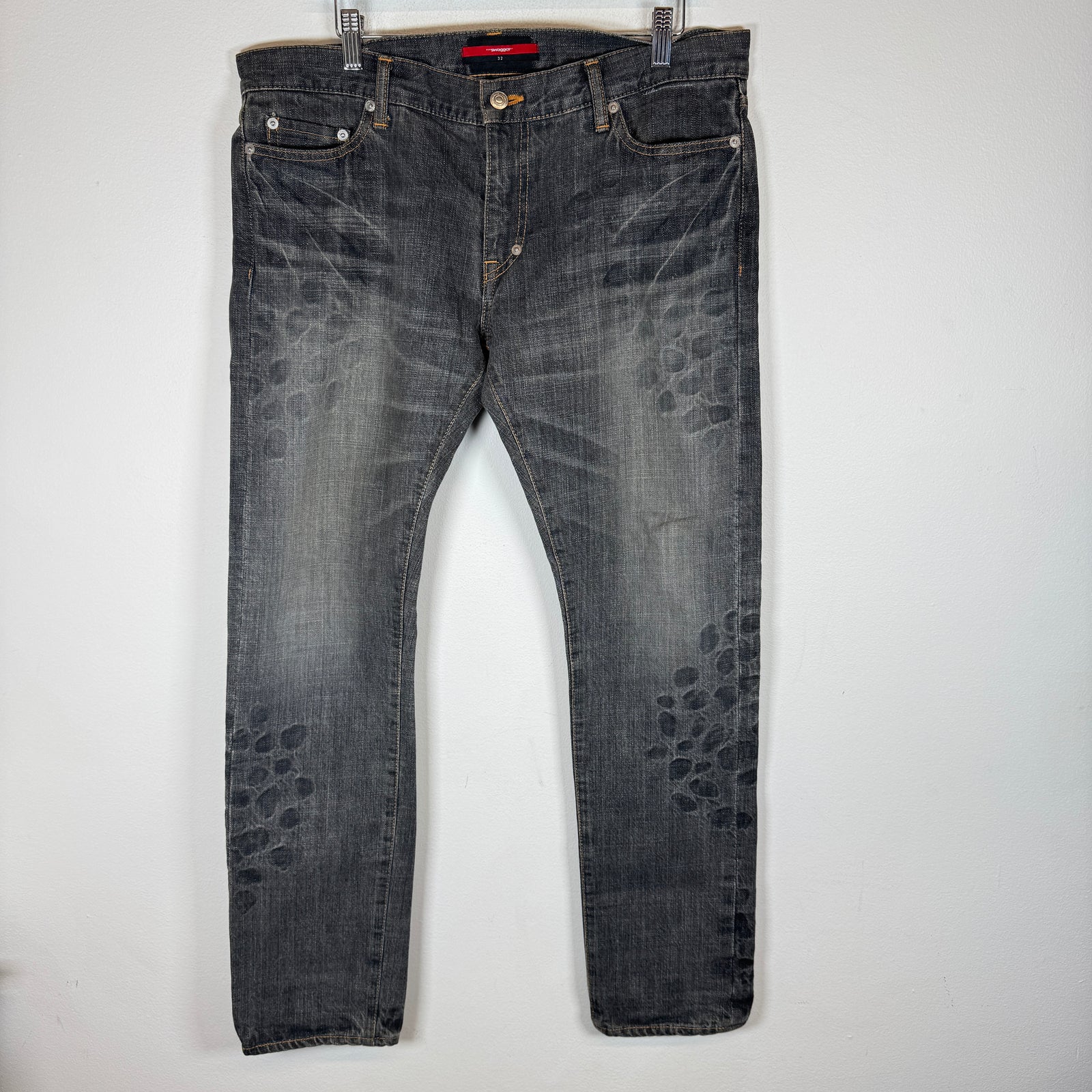 Swagger Grey Wash Reptile Jeans Size 32