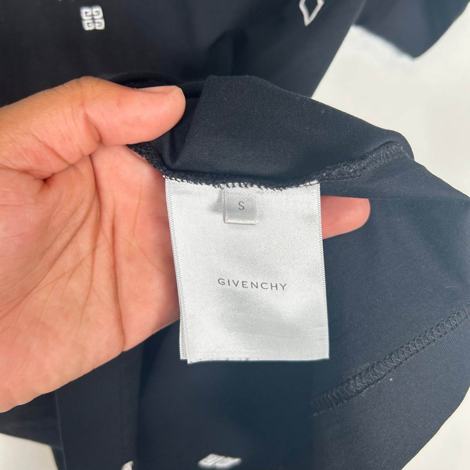Givenchy Black College Logo Tee Size S