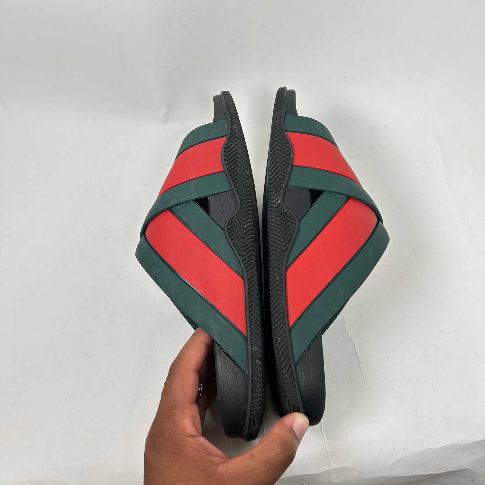 Gucci Rubber Web Slides Size GG 8