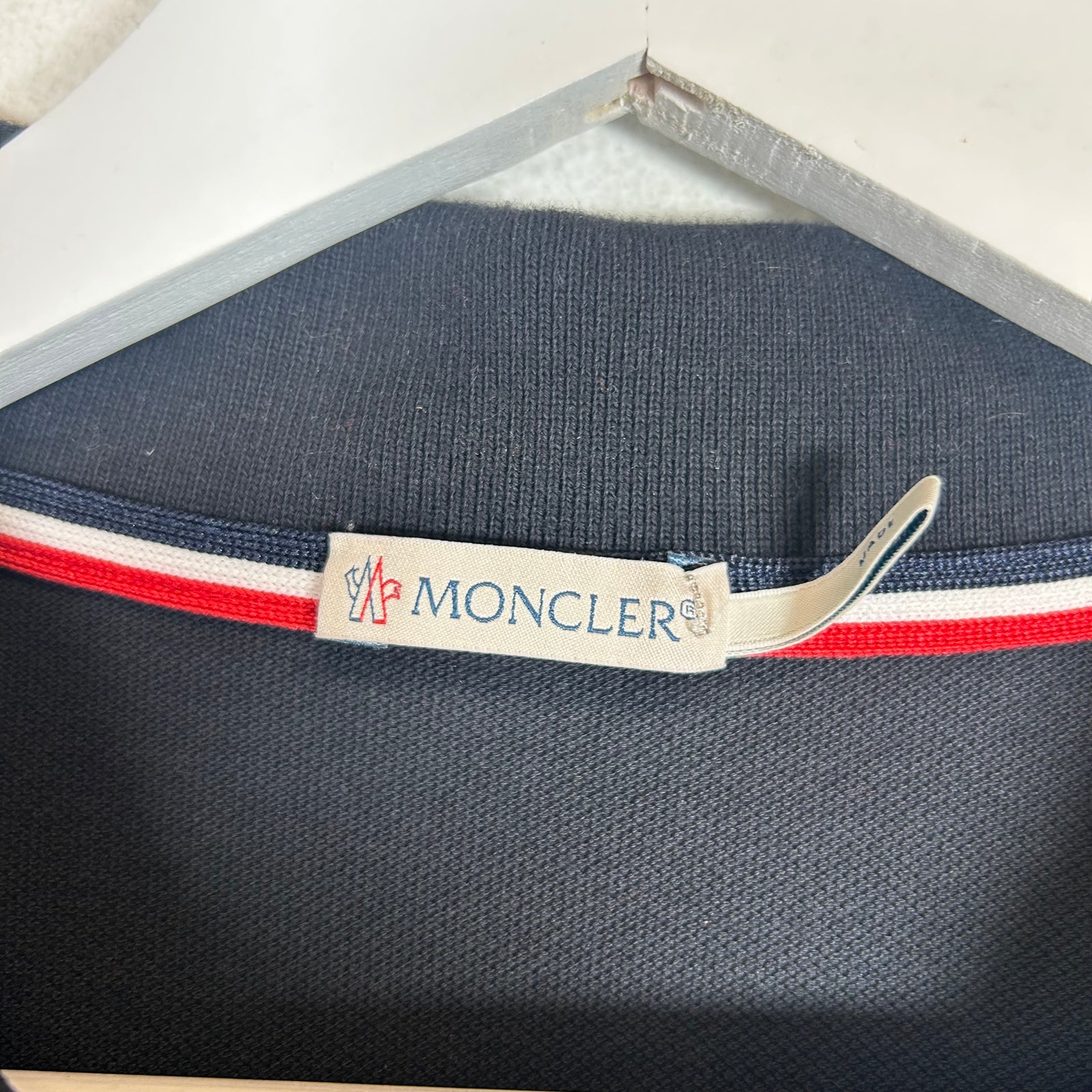 Moncler Navy Logo Polo Shirt Size L