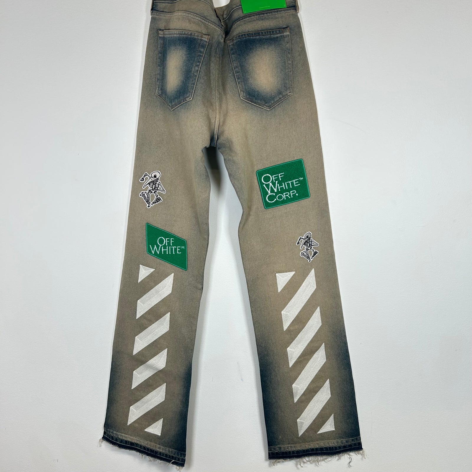 Off-White Diag Multi-Logo Washed Jeans Size 32