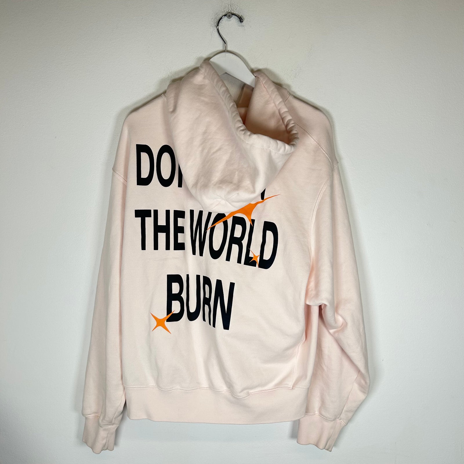 Heron Preston Pink Burn Hoodie Size L