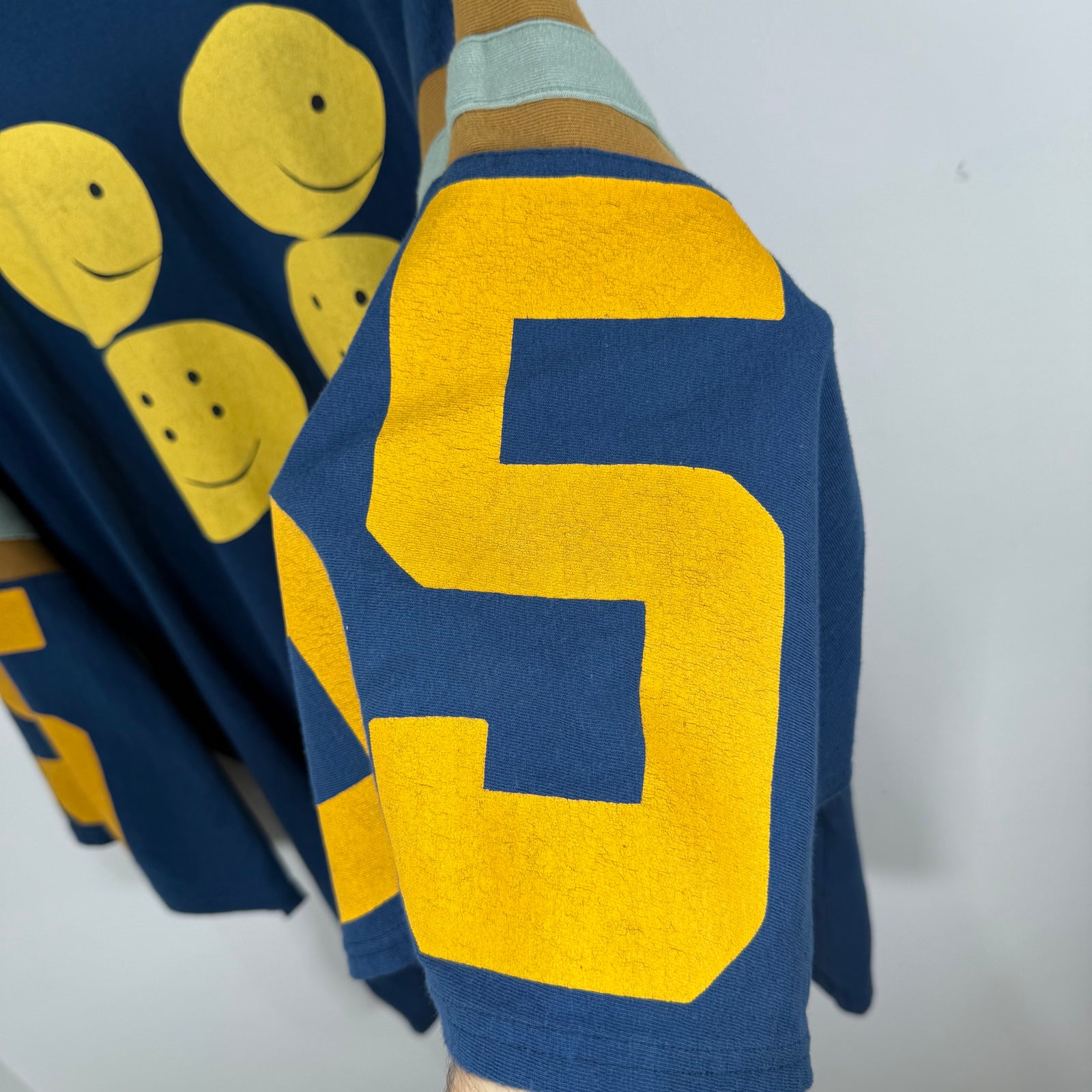 Kapital Smiley Face Jersey T-Shirt Size L