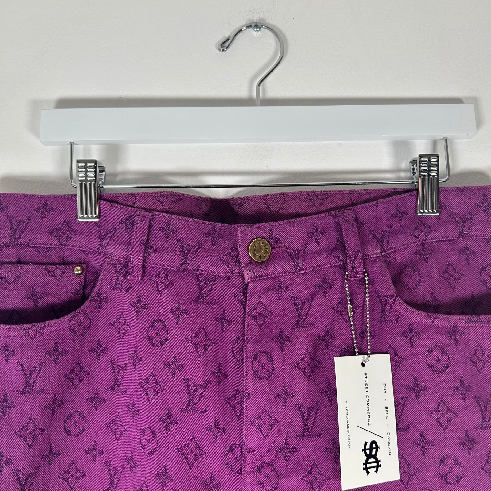 Louis Vuitton Purple Monogram Jeans Size 34