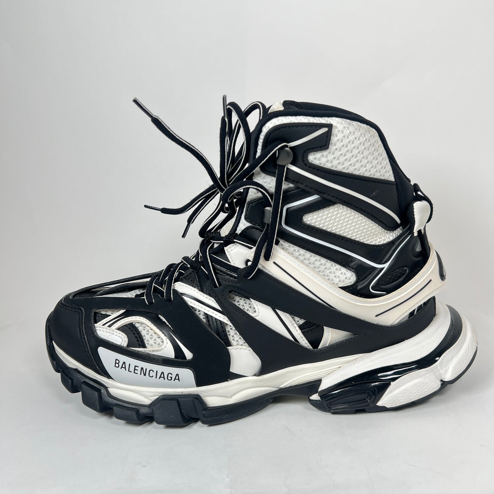 Balenciaga White/Black Hike High-Top Track Sneaker Size 43