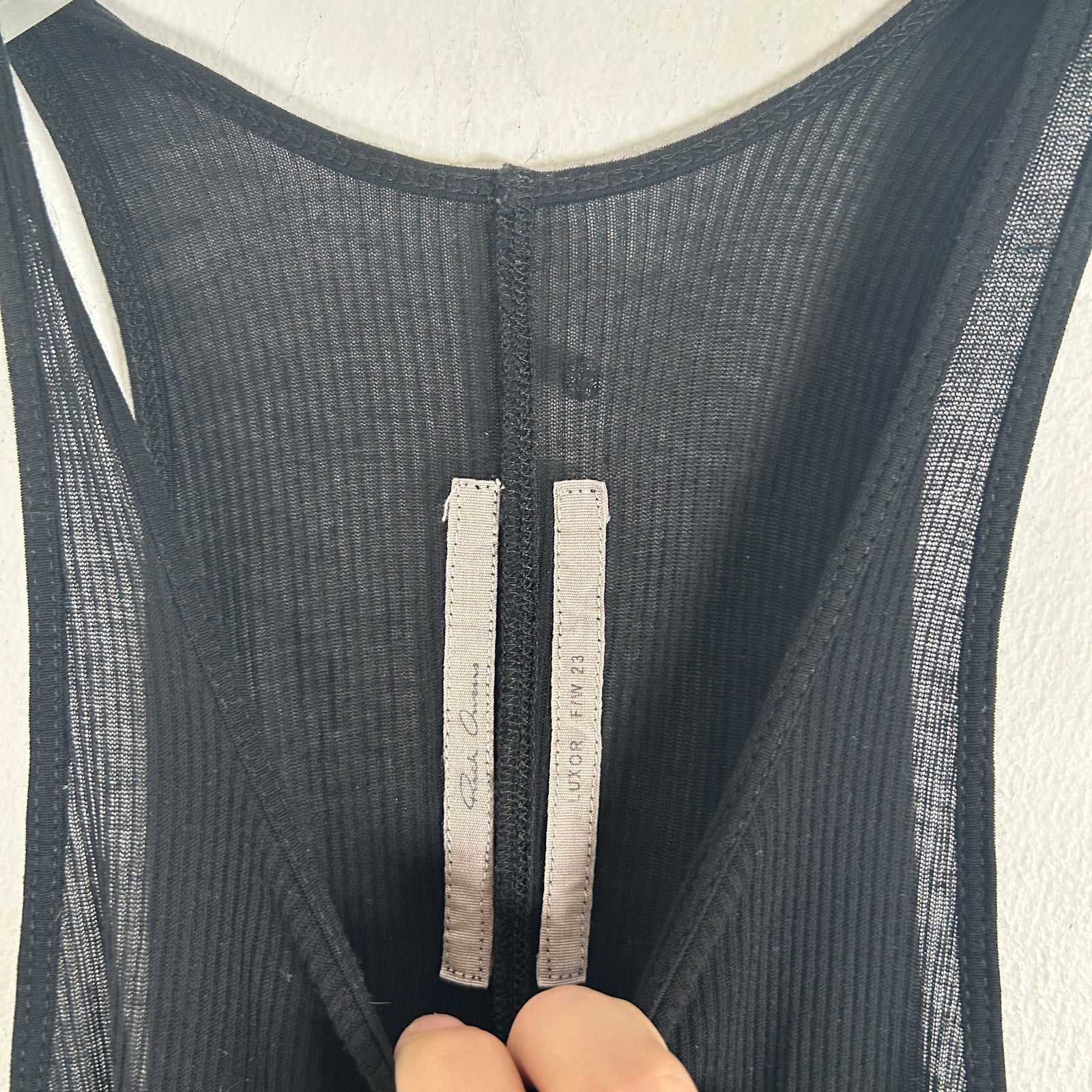 Rick Owens Luxor FW/23 Ziggy Black Tank Top Size S