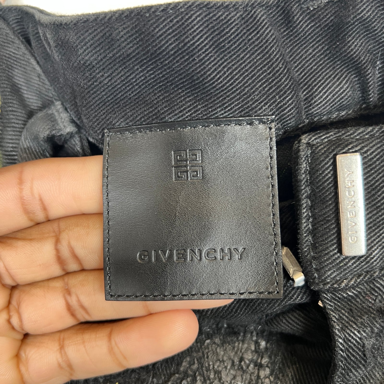 Givenchy Black/Green Painted Distressed Jeans Size 38