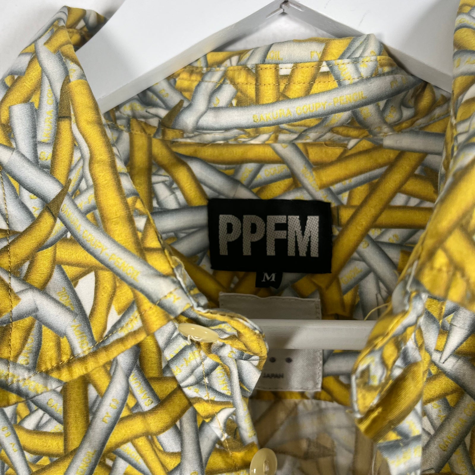 PPFM Yellow 'Crayon' Button-Up Shirt Size M