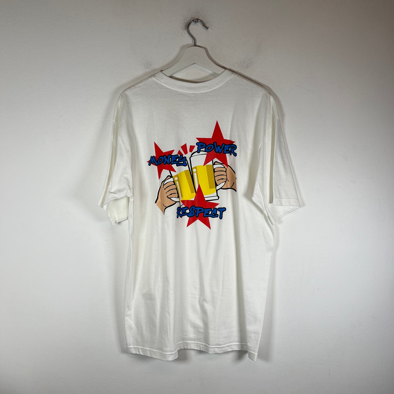 Supreme White FW19 'Money Power Respect' T-Shirt Size L